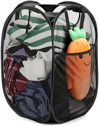 HOUSE AGAIN Strong Mesh Pop Up Laundry Hamper, 70L Collapsible Laundry