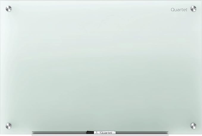 Quartet Glass Whiteboard, Non-Magnetic Dry Erase White Board, Frosted White by Quartet