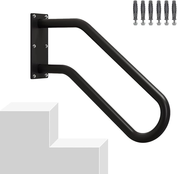 Hand Rails for Outdoor 1-2 Steps, Indoor Stairs, Wall Mount Non-Slip U-Shape by Unknown