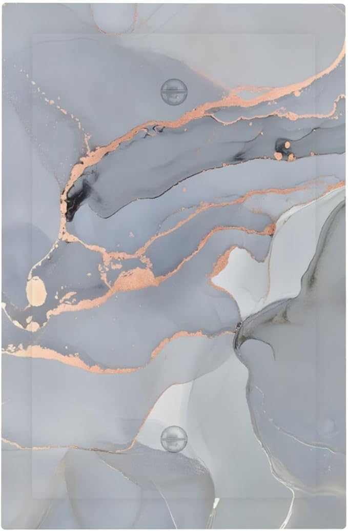 Gray And Gold Marble Abstract Luxury Print Light Switch Cover Plate 1 Gang No by Unknown