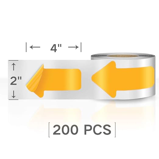 Arrow Floor Sticker Tape 2"4" Floor Marking Sign 200 PCS Decal Orange - Image 6