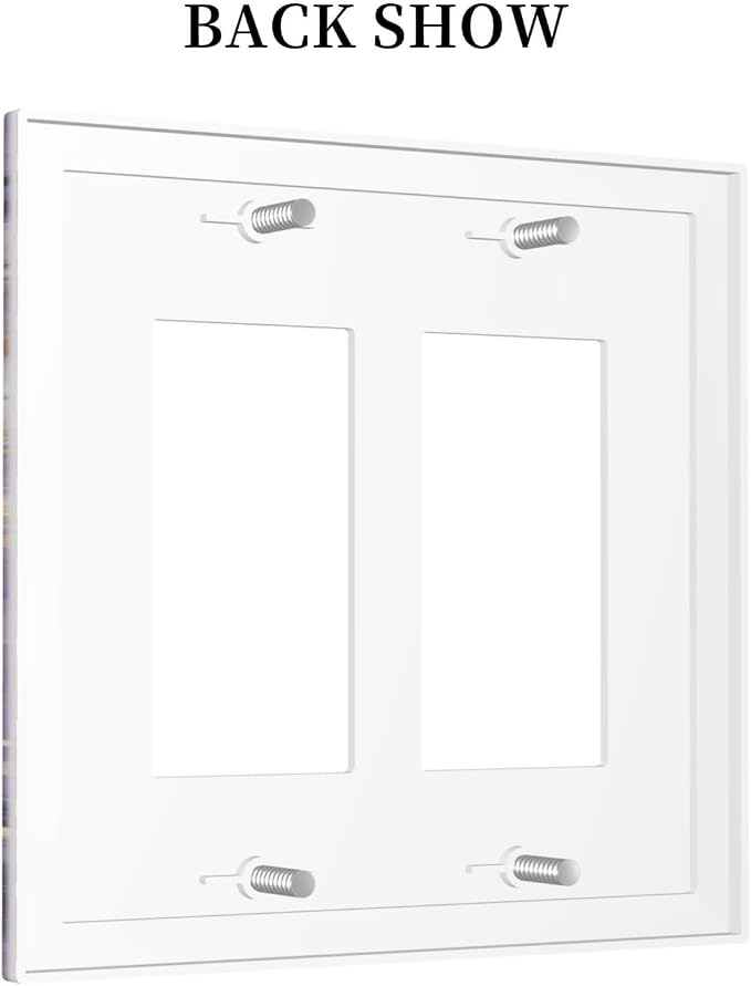Luxury Marble Texture Purple And Gold Abstract Print Decorative Outlet Covers 2 - Image 4