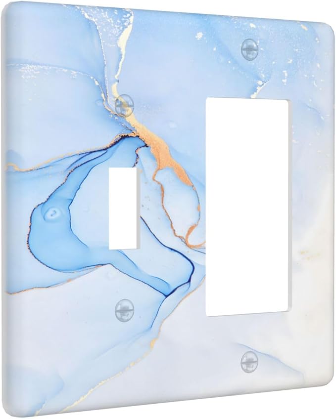 Modern Art Blue Gold Marble Abstract Luxury Print Outlet Covers 1 Toggle 1 - Image 2