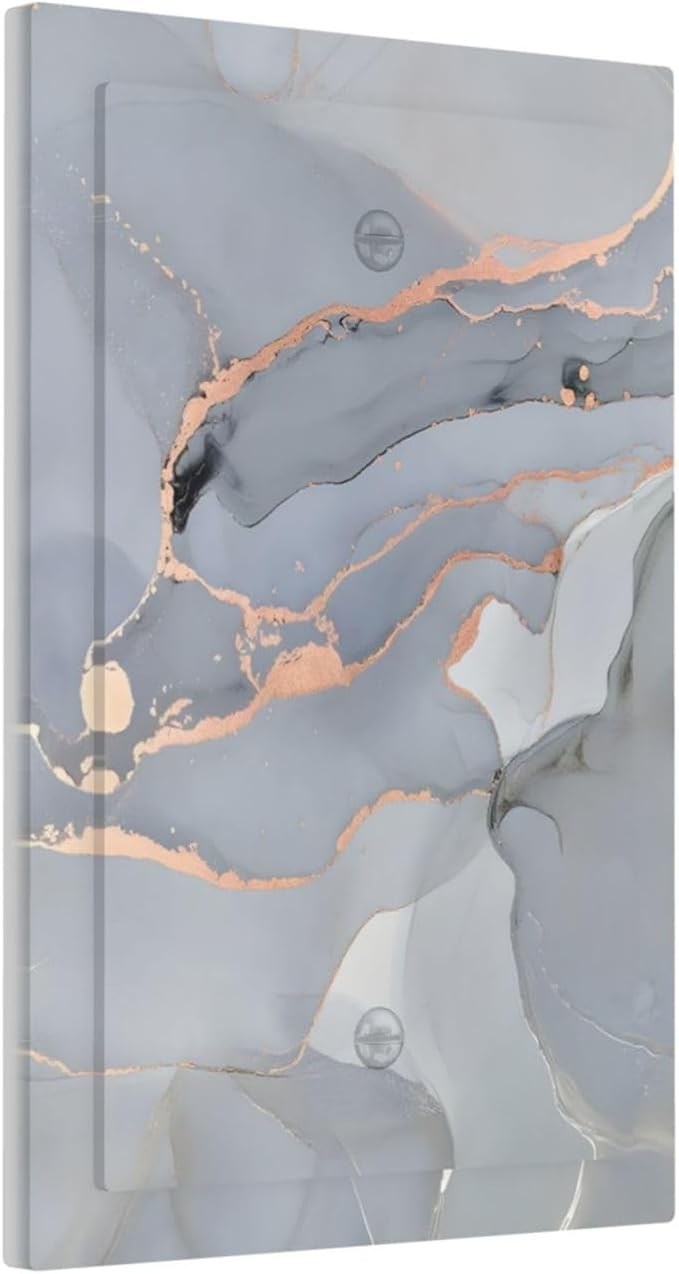 Gray And Gold Marble Abstract Luxury Print Light Switch Cover Plate 1 Gang No - Image 2