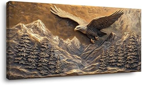 Brown Retro Country Eagle Wall Art for Bedroom Canvas Painting Prints