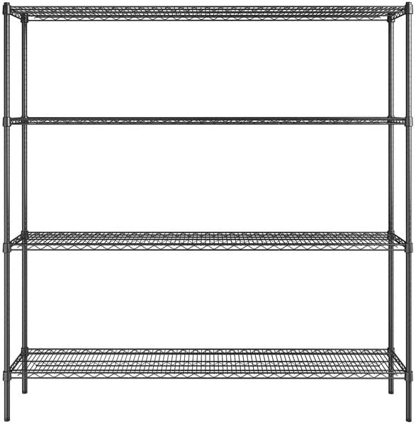 14" x 72" NSF Black Epoxy 4-Shelf Kit - Image 2