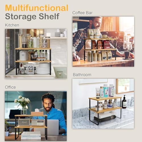 OGEMXU Cabinet Shelf Organizers, 15.7 inches Large Kitchen Counter