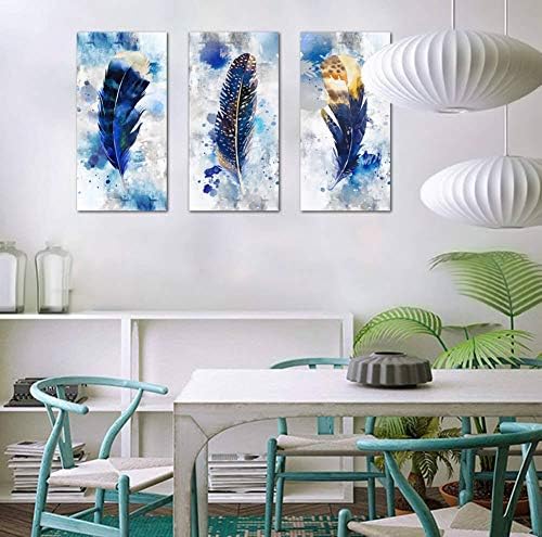 Pogusmavi Blue Canvas Wall Art for Living Room Large Modern Artwork