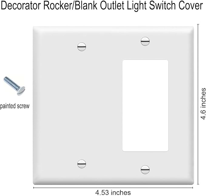 Decorator Rocker/Blank Wall Plates 2-Gang Switch Outlet Electrical Cover Plate - Image 3