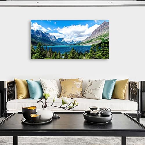 Landscape Saint Mary Lake Canvas Wall Art for Living Room Wall Decor