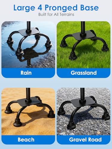 WHLICKS Quad Cane for Stability, Adjustable Walking Cane for Women &