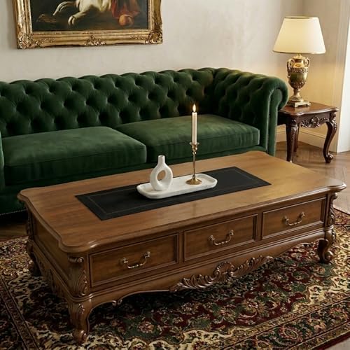 Signature LinenTM by D'Moksha, Black Table Runner 48 Inches, 100% Pure