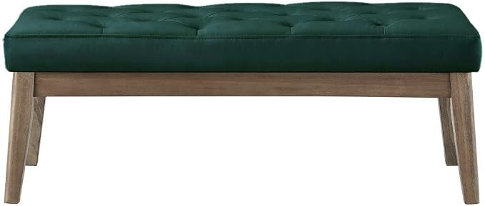 24KF Velvet Upholstered Buttons Tufted Entryway Bench - Image 4