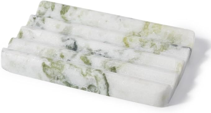 Marble Soap Dish, Large Stone Bar Soap Holder Shower, Easy Cleaning Natural by Karibiber