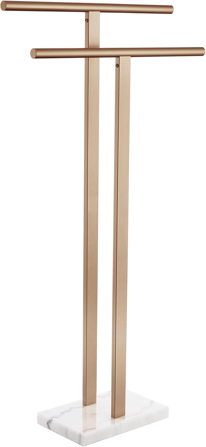 KOKOSIRI Standing Towel Rack for Bathroom Floor 2-Tier Towel Holder Free Stand by KOKOSIRI