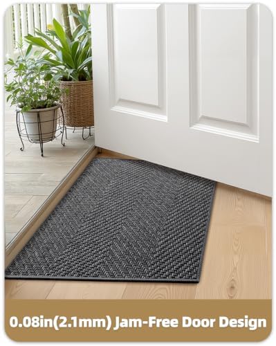 Color&Geometry Mini Ultra Thin Indoor Door Mat, Machine Washable Front
