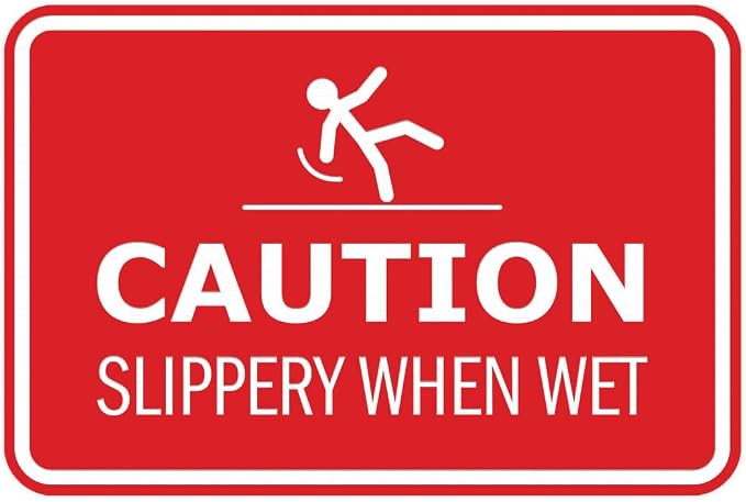 Signs ByLITA Classic Framed Caution: Slippery When Wet Door or Wall Sign Easy by SignsByLITA