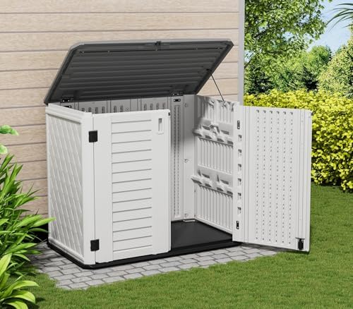 ZZM 4x2.5 FT Outdoor Storage Shed, Resin Waterproof Storage Cabinet