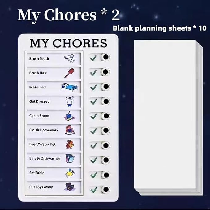 2 Pcs Chore Chart for Adults to do List My Chores Checklist Task Board Sliding - Image 2