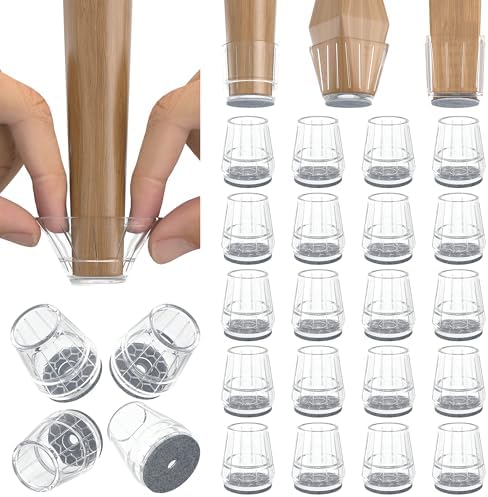 24PCS Extra Small Silicone Chair Leg Floor Protectors for Hardwood