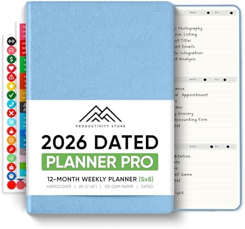 Dated, 2026 Planner, 5.8” x 8.3” - The #1 Productivity Planner to