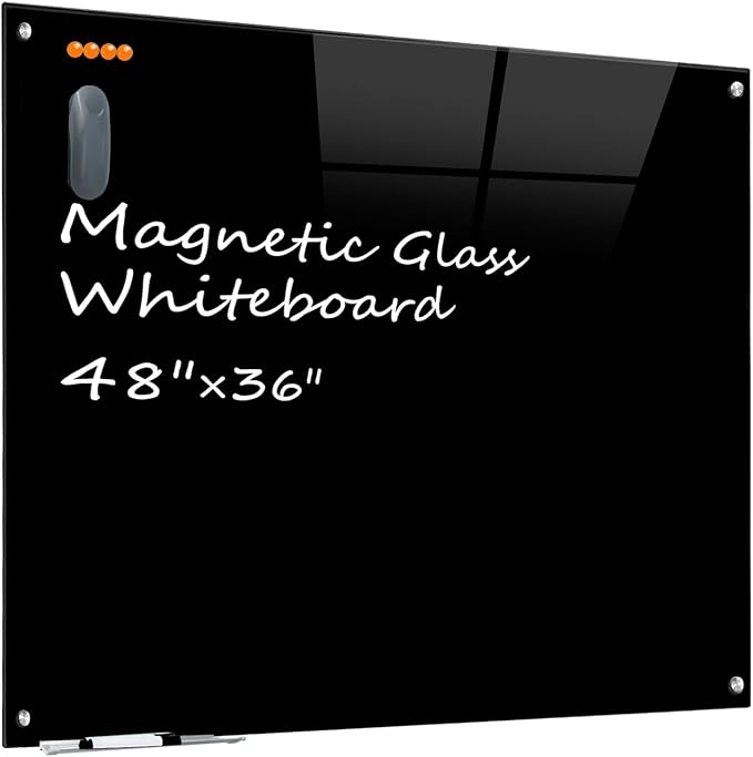 KIZZBY Black Glass Dry Erase Board by welcometoKIZZBY