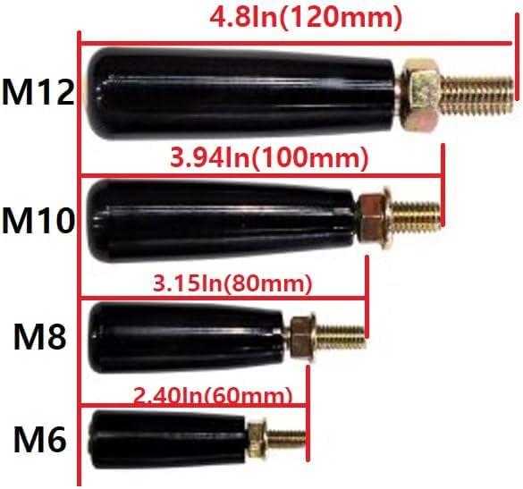 Revolving Handle M8 * P 1.25mm, L- 3.15" Turnning Knob Grip, Metric Thread Screw - Image 3