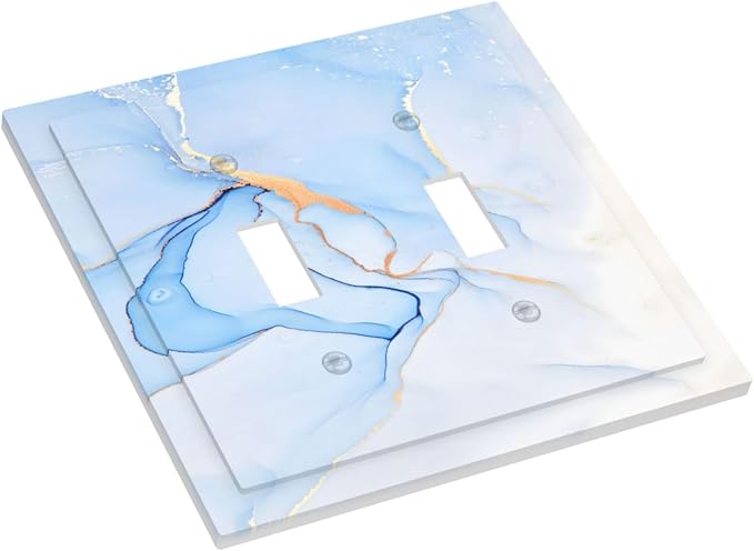 Modern Art Blue Gold Marble Abstract Luxury Print Decorative Switch Plates 2 - Image 3