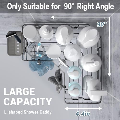 AKTECKE Corner Shower Caddy, 2 Pack Adhesive Shower Corner Organizer