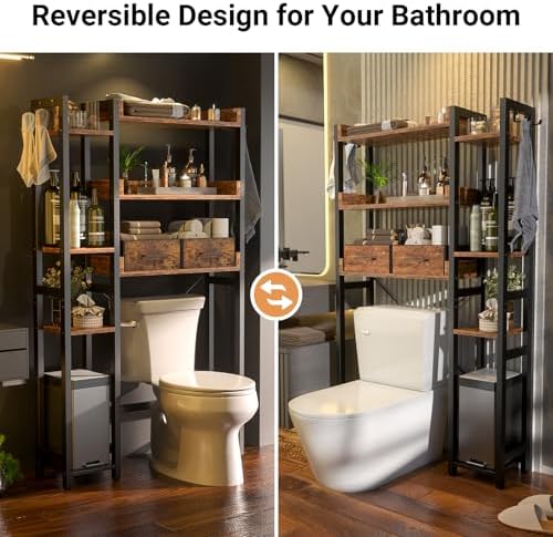Besiost Over The Toilet Storage, 7 Tier Bathroom Organizer with