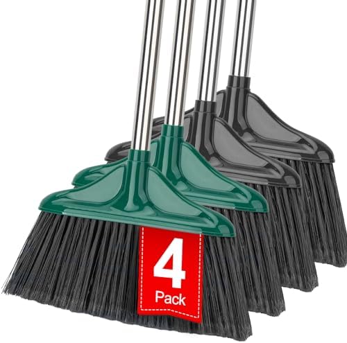 4 PCS Heavy Duty Broom Outdoor/Indoor Commercial Broom with 61" Long
