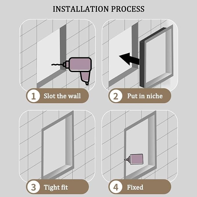 Recessed Stainless Steel Shower Shelf - Image 7
