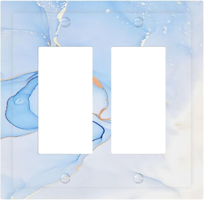 Modern Art Blue Gold Marble Abstract Luxury Print Decorative Outlet Covers 2 by Unknown