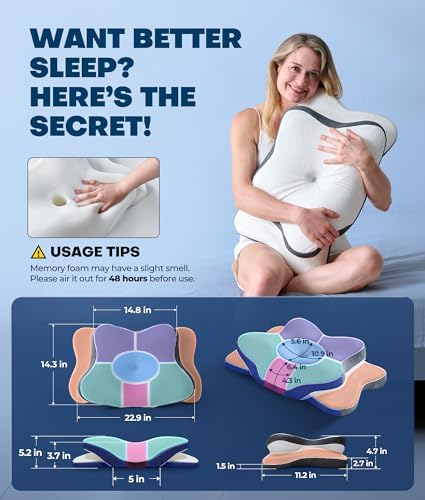 5X Pain Relief Cervical Neck Pillow for Neck Support, Ergonomic