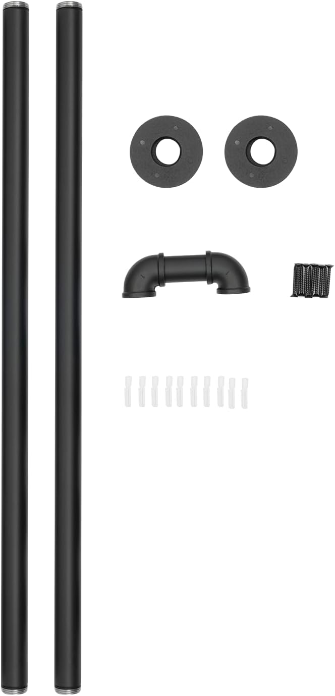 Stair Handrail Matte Black U-Shaped Industrial Wrought Iron Railing Non-Slip - Image 9