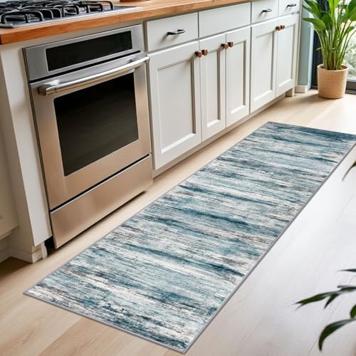 KOZYFLY Modern Abstract Runner Rug, 2x7 Kitchen Rugs Non-Slip Washable
