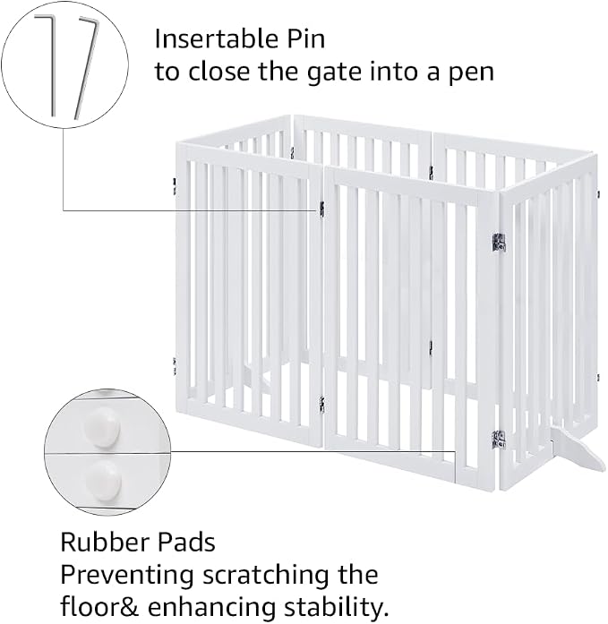 unipaws 120" Extra Wide Pet Gate, Free Standing Dog Gate - Image 5