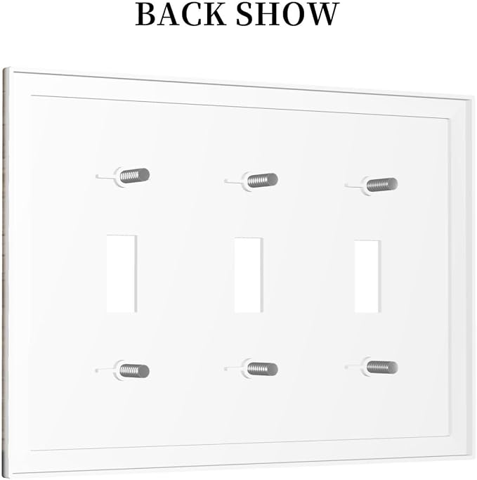 Wooden Planks Mosaic Snow Mountain Sun Decorative Switch Plates 3 Gang Wall - Image 4