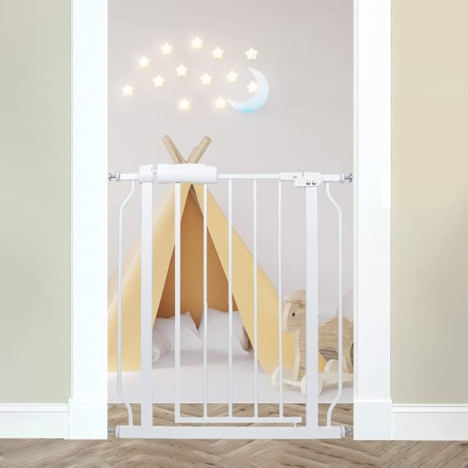 24-29 Inch Narrow Baby Gate, Pressure Mounted No Drilling Dog Gate by Thasamm