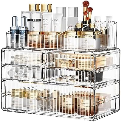 ZHIAI Stackable Organizer, Acrylic Cosmetic Organizer for Dresser