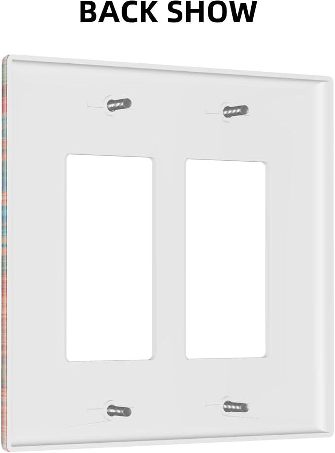 Abstract Ombre Colorful Indian Mandala Double Rocker Light Switch Cover 2 Gang - Image 4