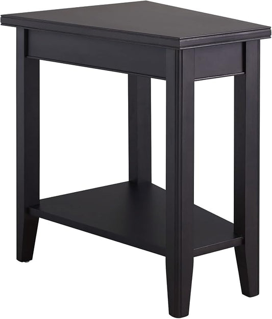 Leick Home Laurent End Table, Solid Wood, Narrow Wedge Shape, Bottom Display by LeickFurniture