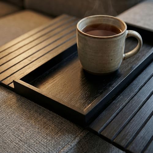 Couch Armrest Table, Bamboo Couch Cup Holder, Couch Cup Holder Tray