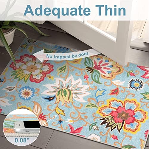 Beeiva Floral 2x3 Small Rugs for Entryway, Non Slip Colorful Door Rugs