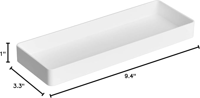 Amazon Basics Rectangular Plastic Desk Organizer, Half Accessory Tray, 9.4" x - Image 6
