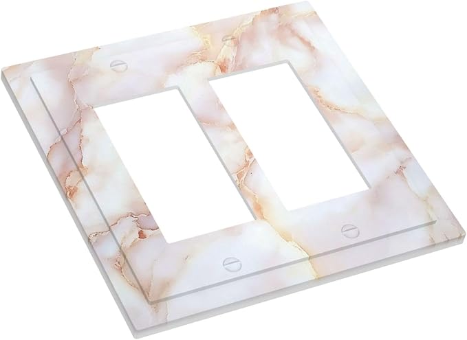 Decorative Outlet Covers Pink Jade Marble Granite 2 Gang Double Gfci Rocker - Image 3