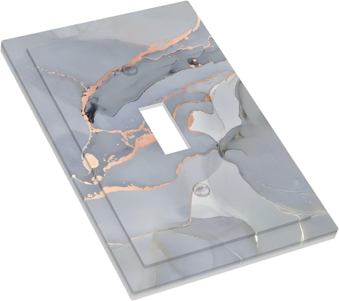Gray And Gold Marble Abstract Luxury Print Decorative Light Switch Cover 1 Gang - Image 3