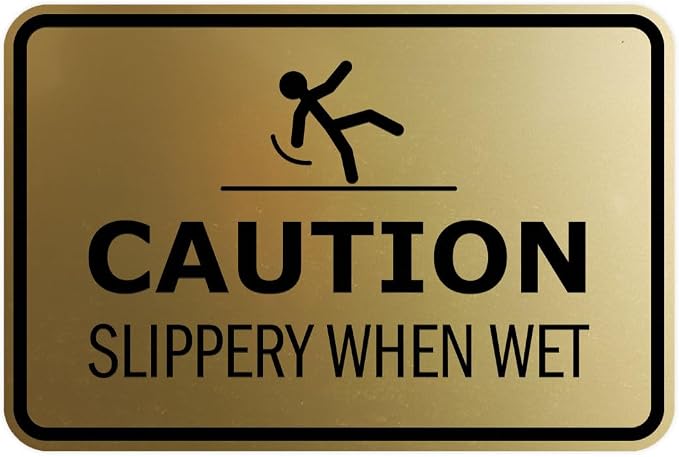 Signs ByLITA Classic Framed Caution: Slippery When Wet Door or Wall Sign Easy by SignsByLITA