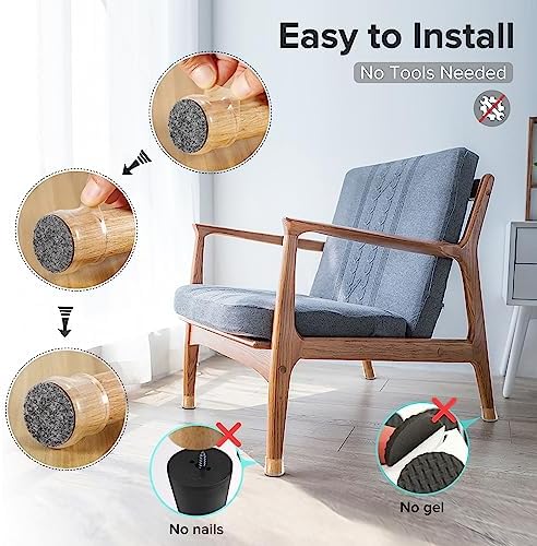 24PCS Upgraded Silicone Chair Leg Floor Protectors for Hardwood