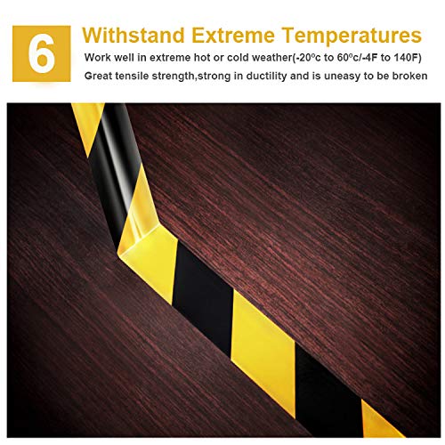 Waterproof Reflective Safety Tape Roll 2"X150' Yellow Black Striped Floor - Image 6
